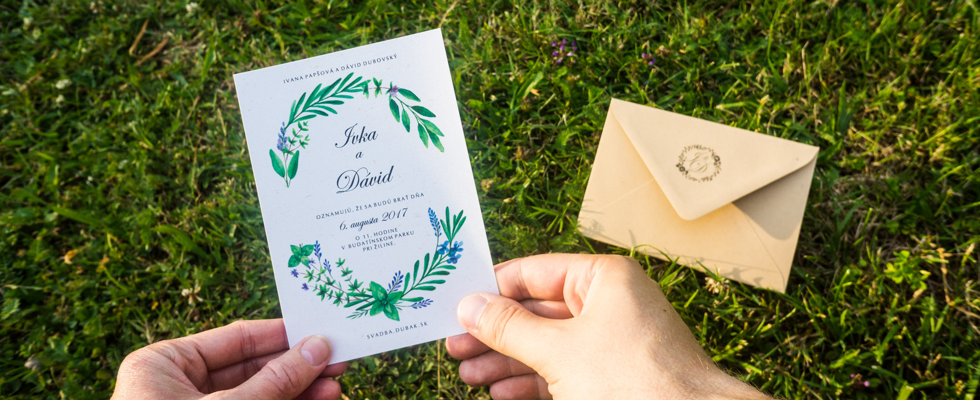 David a Ivka svadobné oznámenie